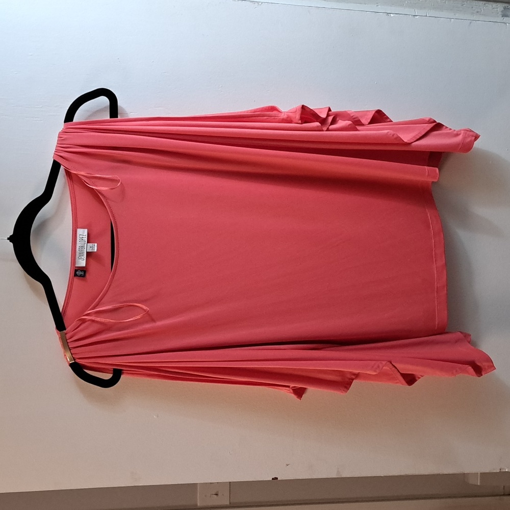 Jennifer Lopez coral pink shirt size small